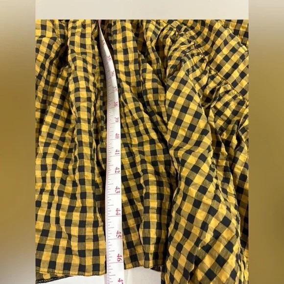 ASOS-Plaid Yellow & Black V-Neck Dress - Picture 3 of 4